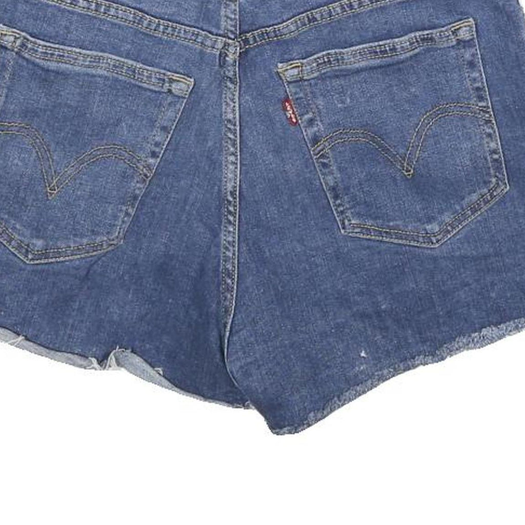 LEVI'S Womens Shorts Blue Denim Distressed S W28 Casual Summer Cut-Off