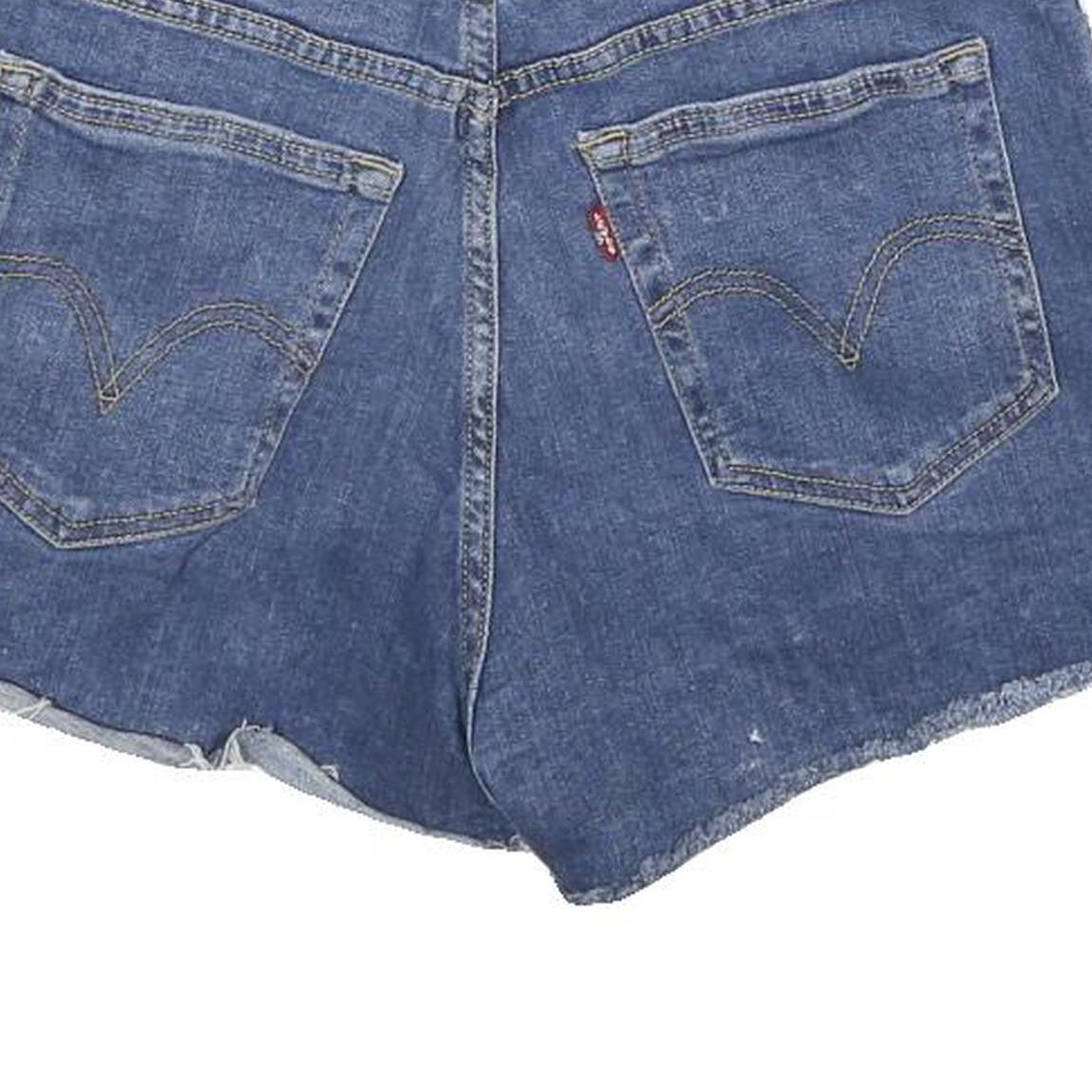 LEVI'S Womens Shorts Blue Denim Distressed S W28 Casual Summer Cut-Off