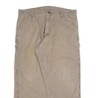 DICKIES Mens Cotton Blend Beige Relaxed Straight Trousers W38 L30 Workwear