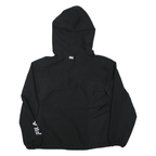 FILA Womens Black Sporty Windbreaker Jacket XL Polyester Blend Zip Hooded