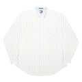 TOMMY HILFIGER Mens White & Navy Patterned Shirt L Long Sleeve Cotton Blend