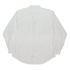 TOMMY HILFIGER Mens White & Navy Patterned Shirt L Long Sleeve Cotton Blend