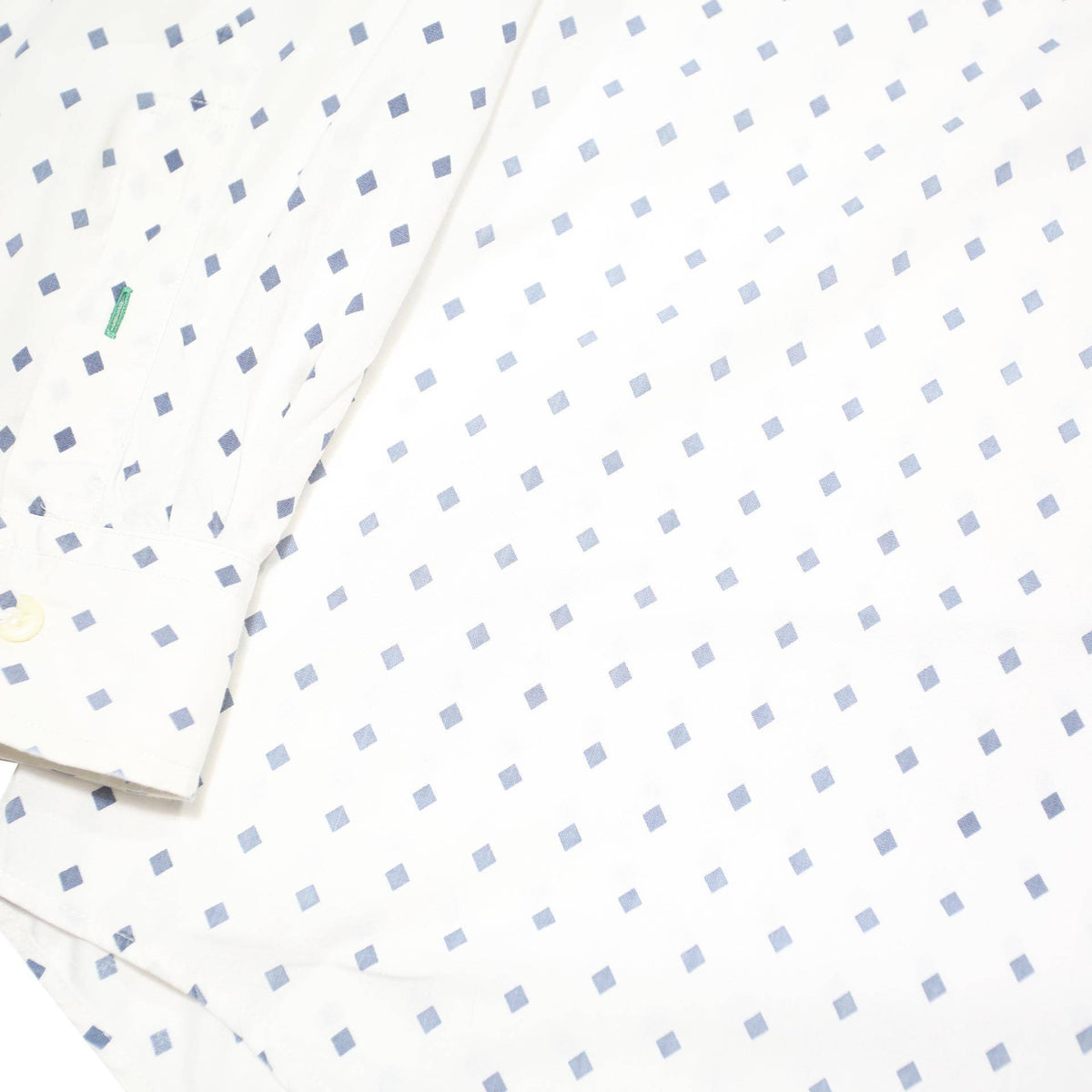 TOMMY HILFIGER Mens White & Navy Patterned Shirt L Long Sleeve Cotton Blend