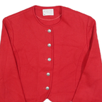 PENDLETON Womens Red Wool Button Jacket M Plain Classic Cropped