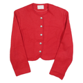 PENDLETON Womens Red Wool Button Jacket M Plain Classic Cropped
