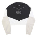 H&M Womens Black & Cream USA United Half Zip Sweatshirt S Colourblock Cropped