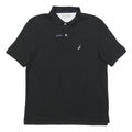 NAUTICA Mens Black Short Sleeve Plain Cotton Blend Polo Shirt S Classic Fit