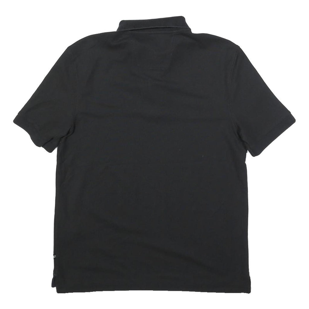 NAUTICA Mens Black Short Sleeve Plain Cotton Blend Polo Shirt S Classic Fit