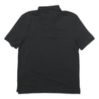 NAUTICA Mens Black Short Sleeve Plain Cotton Blend Polo Shirt S Classic Fit