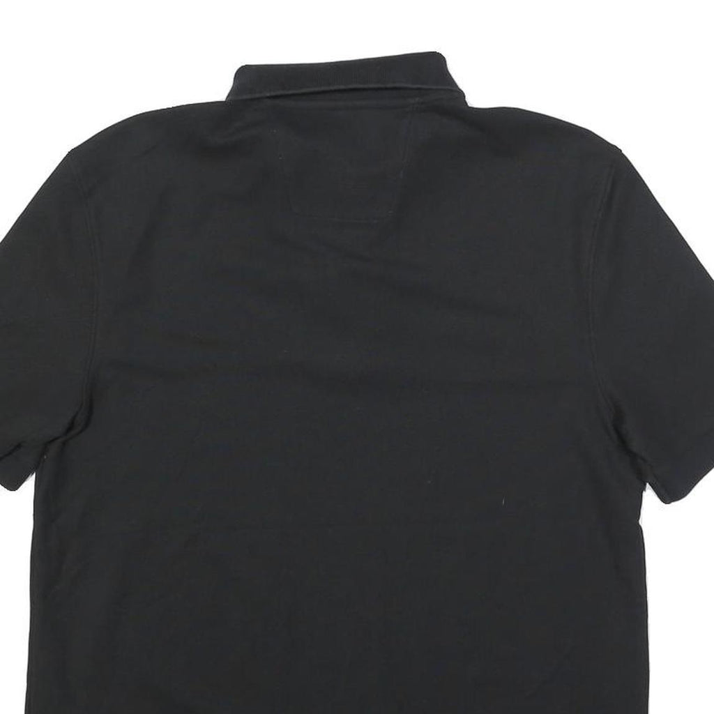 NAUTICA Mens Black Short Sleeve Plain Cotton Blend Polo Shirt S Classic Fit