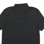 NAUTICA Mens Black Short Sleeve Plain Cotton Blend Polo Shirt S Classic Fit
