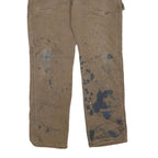 DICKIES Womens Cotton Blend Beige Workwear Regular Straight Trousers W34 L32