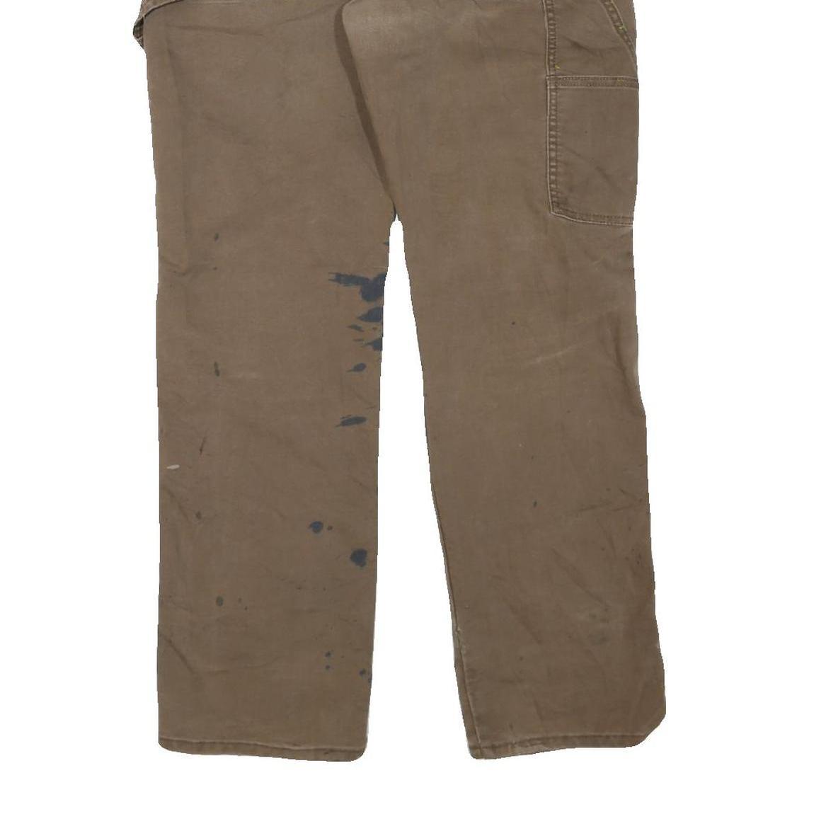 DICKIES Womens Cotton Blend Beige Workwear Regular Straight Trousers W34 L32