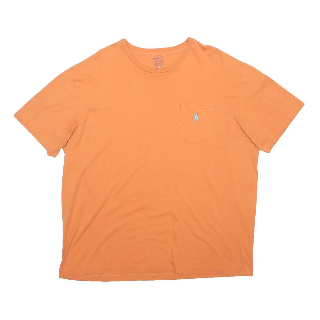 POLO RALPH LAUREN Mens Orange Pocket T-Shirt XL Short Sleeve Crew Neck Cotton