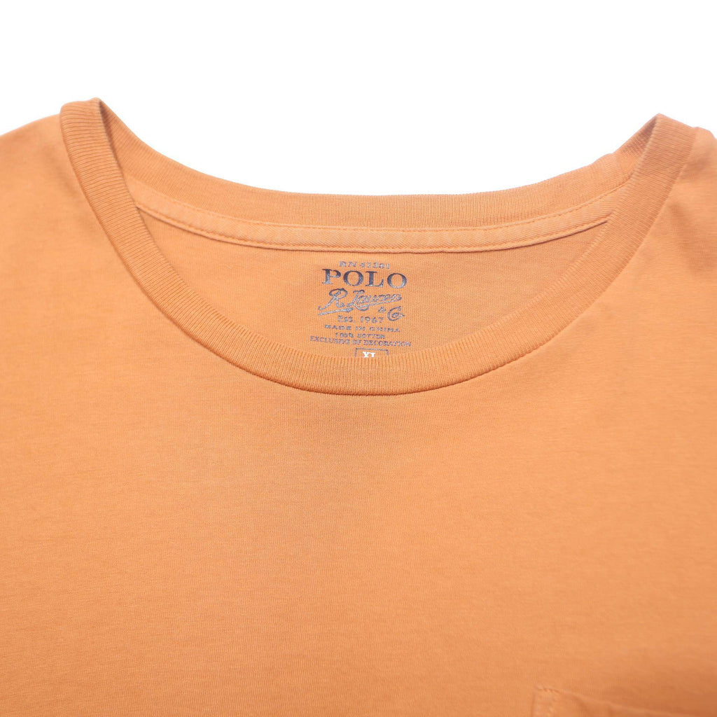 POLO RALPH LAUREN Mens Orange Pocket T-Shirt XL Short Sleeve Crew Neck Cotton