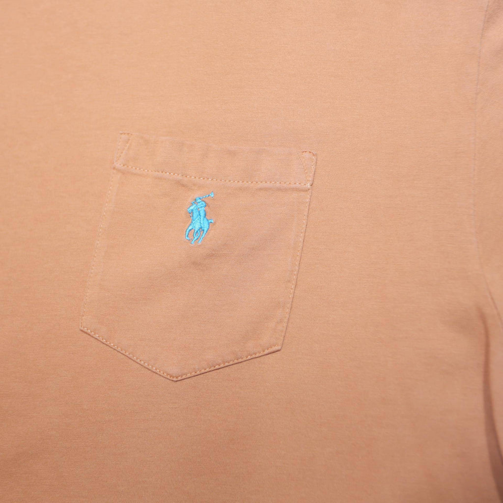 POLO RALPH LAUREN Mens Orange Pocket T-Shirt XL Short Sleeve Crew Neck Cotton