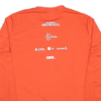 Womens Orange Long Sleeve Crew Neck Graphic T-Shirt L Polyester Sport Event
