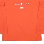 Womens Orange Long Sleeve Crew Neck Graphic T-Shirt L Polyester Sport Event