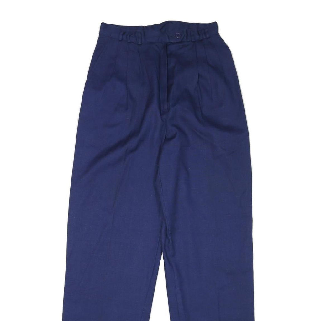 JACKSPORT Mens Cotton Blend Navy Regular Fit Straight Leg Trousers W26 L30 Smart