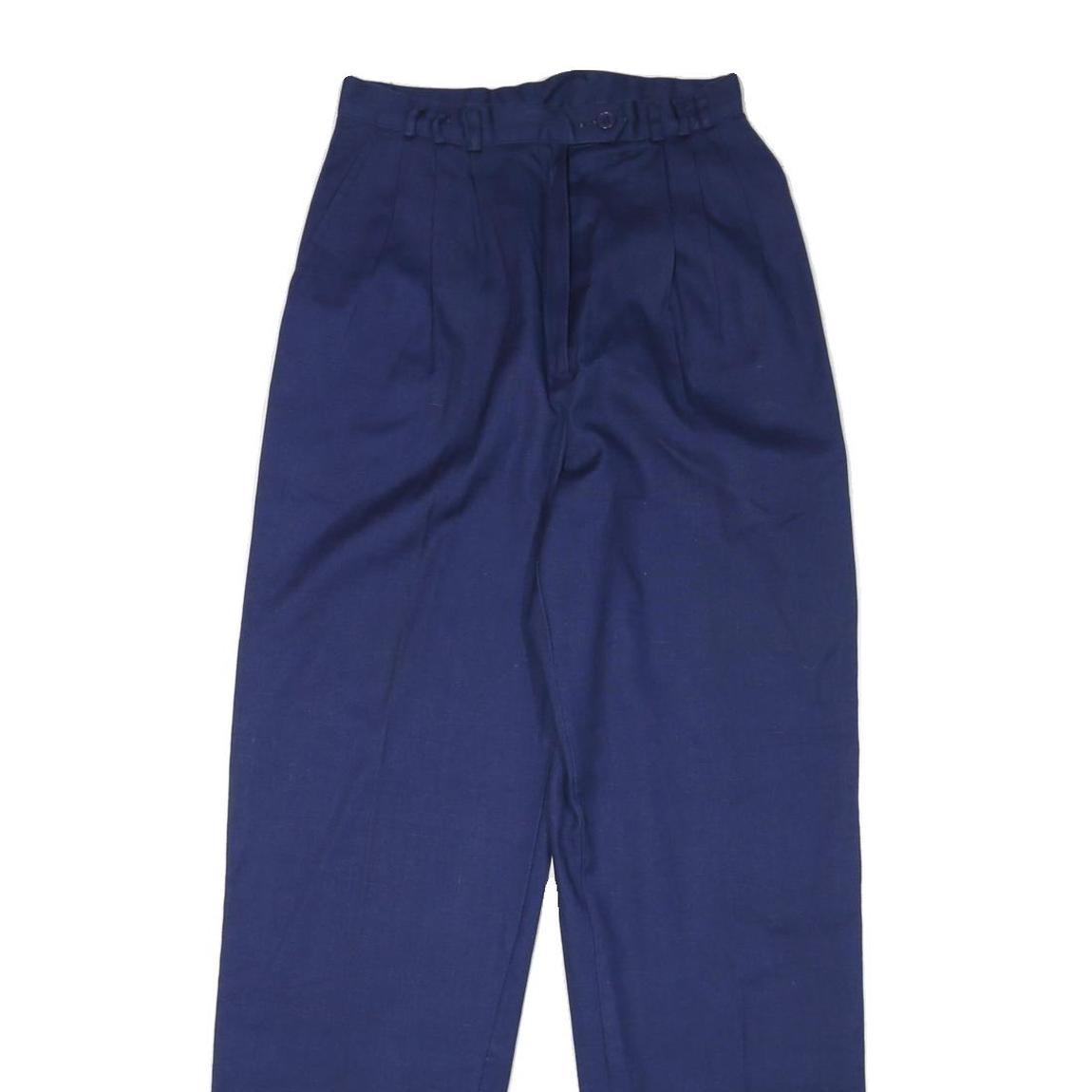 JACKSPORT Mens Cotton Blend Navy Regular Fit Straight Leg Trousers W26 L30 Smart