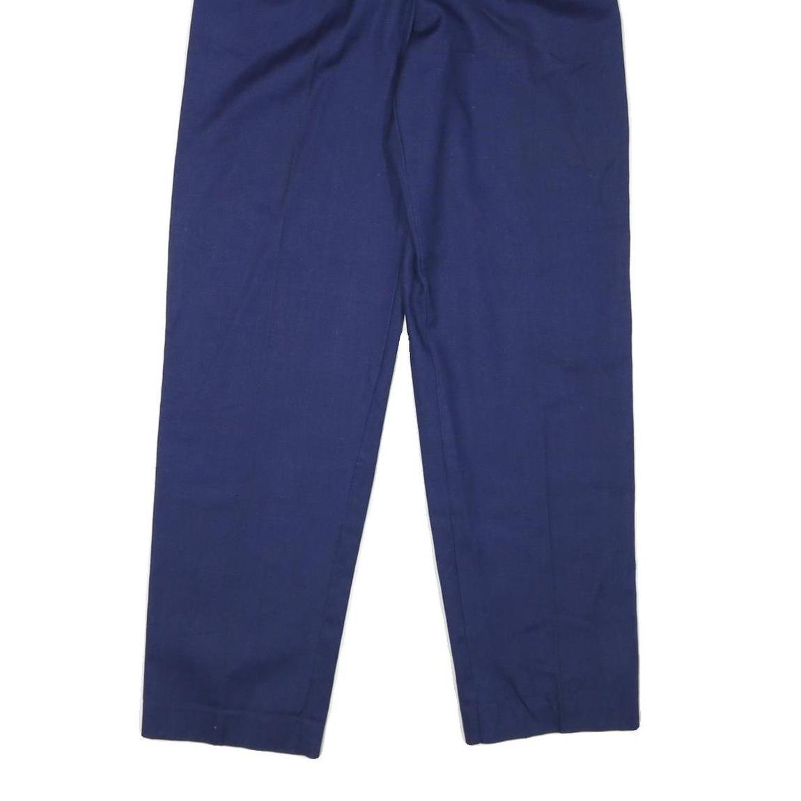 JACKSPORT Mens Cotton Blend Navy Regular Fit Straight Leg Trousers W26 L30 Smart