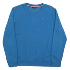 TOMMY HILFIGER Womens Blue Crew Neck M Cotton Blend Sweatshirt Classic Logo
