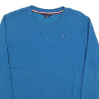 TOMMY HILFIGER Womens Blue Crew Neck M Cotton Blend Sweatshirt Classic Logo