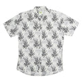 WD & JUNIOR Mens White & Black Pattern Cotton Shirt XL Casual Summer Short