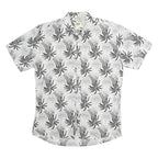 WD & JUNIOR Mens White & Black Pattern Cotton Shirt XL Casual Summer Short
