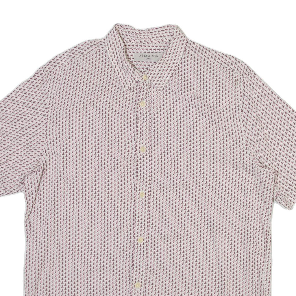 ALL SAINTS Mens Shirt White Crazy Pattern L