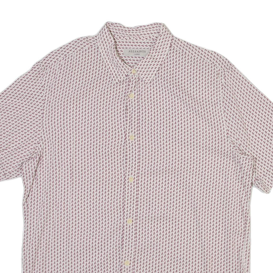 ALL SAINTS Mens Shirt White Crazy Pattern L