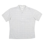 MR CALIFORNIA Mens Grey Check Shirt M Short Sleeve Button Collar Casual