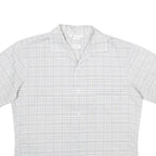 MR CALIFORNIA Mens Grey Check Shirt M Short Sleeve Button Collar Casual