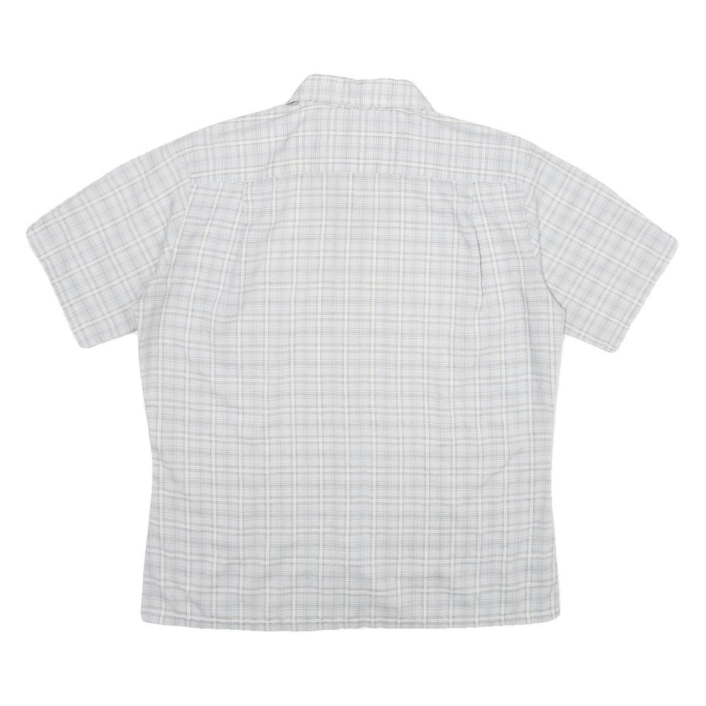 MR CALIFORNIA Mens Grey Check Shirt M Short Sleeve Button Collar Casual