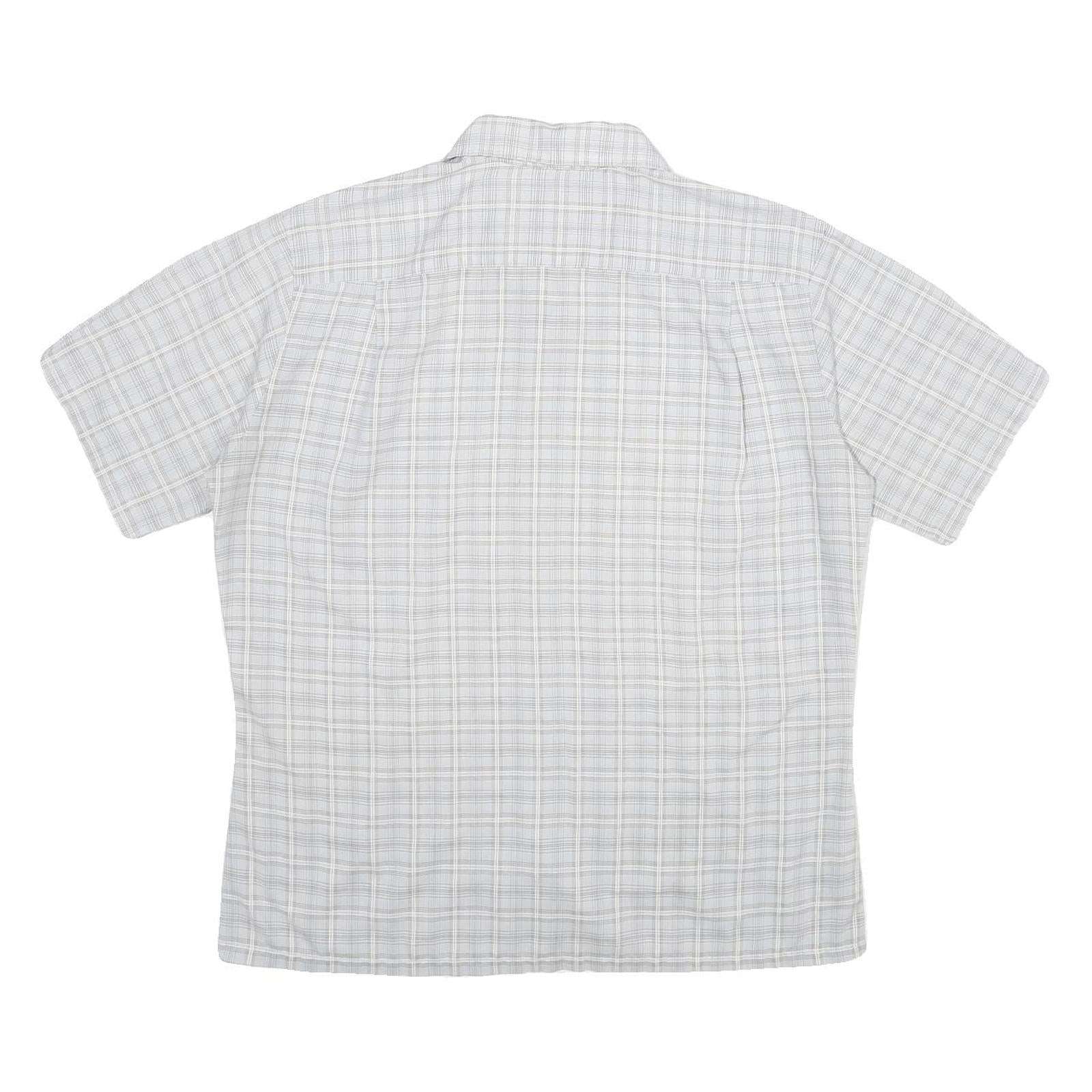 MR CALIFORNIA Mens Grey Check Shirt M Short Sleeve Button Collar Casual