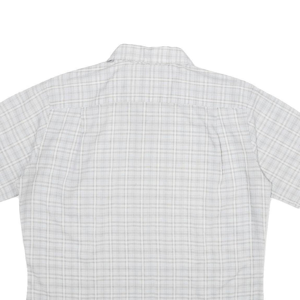 MR CALIFORNIA Mens Grey Check Shirt M Short Sleeve Button Collar Casual