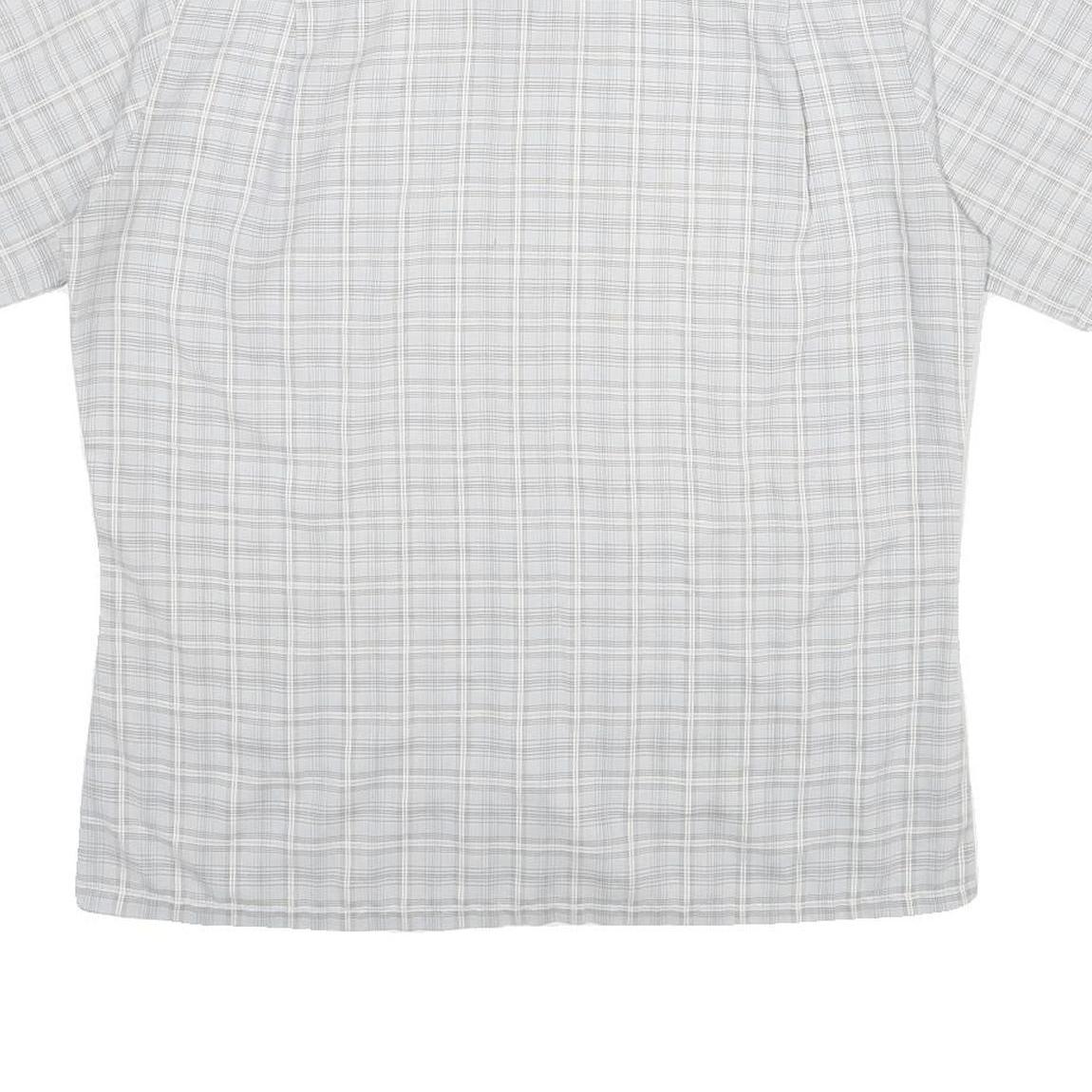 MR CALIFORNIA Mens Grey Check Shirt M Short Sleeve Button Collar Casual