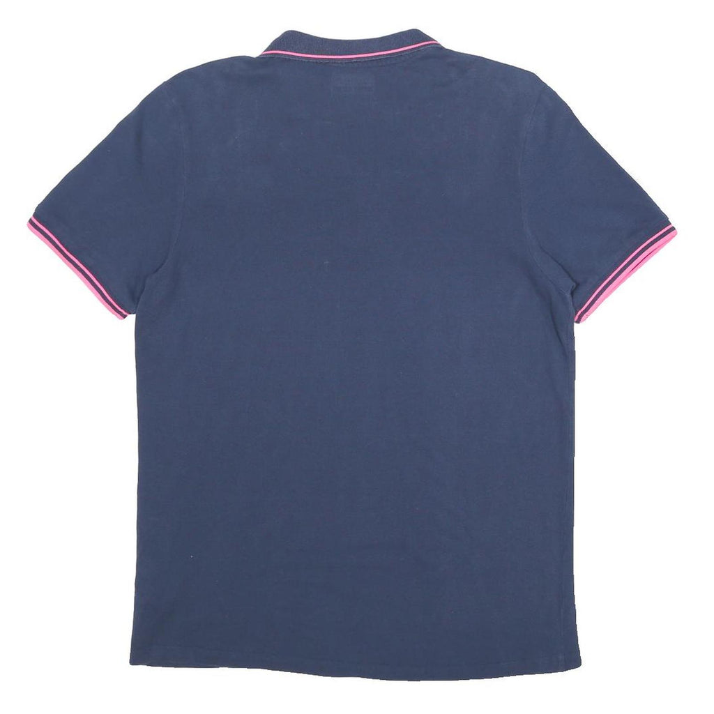 KAPPA Womens Navy & Pink Short Sleeve Polo Shirt L Cotton Brand Logo Casual