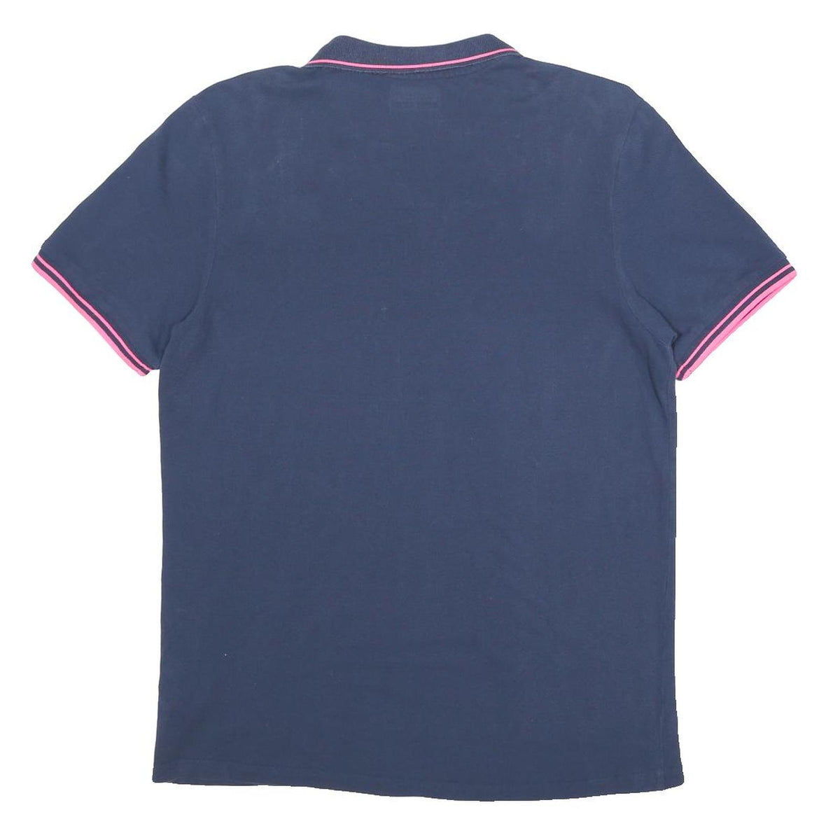 KAPPA Womens Navy & Pink Short Sleeve Polo Shirt L Cotton Brand Logo Casual