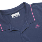 KAPPA Womens Navy & Pink Short Sleeve Polo Shirt L Cotton Brand Logo Casual