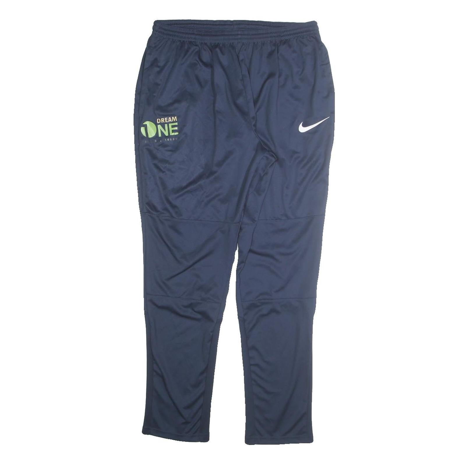 NIKE Mens Joggers Navy Blue Dream One Logo Slim Tapered L W28 L28
