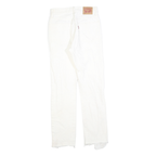 LEVI'S 501 Womens White Regular Straight Denim Raw W24 L30 Distressed Jeans