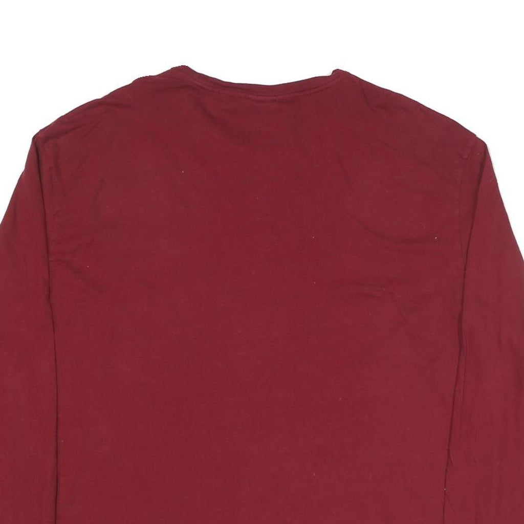 POLO RALPH LAUREN Mens Red Long Sleeve Crew Neck T-Shirt L Cotton Blend Classic