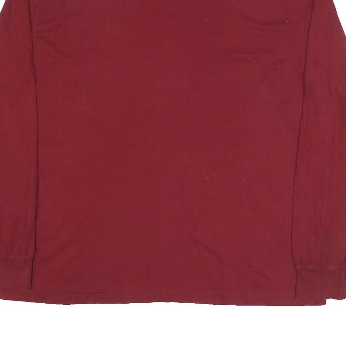 POLO RALPH LAUREN Mens Red Long Sleeve Crew Neck T-Shirt L Cotton Blend Classic