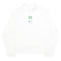 NIKE Womens White Cotton Blend Long Sleeve Roll Neck T-Shirt 2XL Logo Print