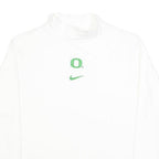 NIKE Womens White Cotton Blend Long Sleeve Roll Neck T-Shirt 2XL Logo Print
