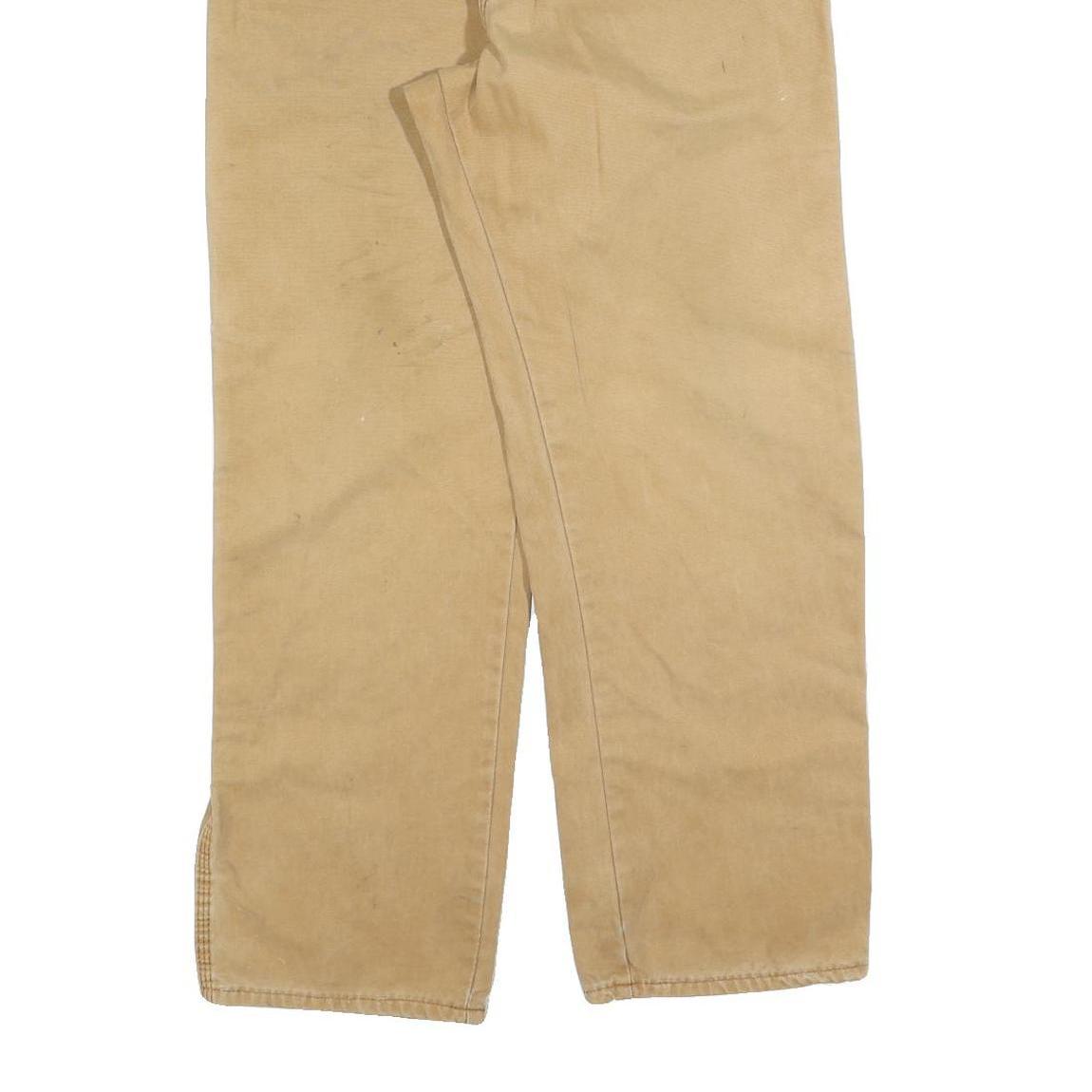 DICKIES Mens Regular Fit Workwear Jeans Beige Denim W36 L30 Heavy Duty Zip