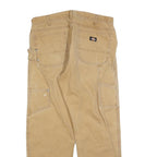 DICKIES Mens Regular Fit Workwear Jeans Beige Denim W36 L30 Heavy Duty Zip