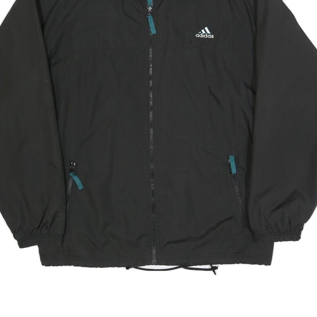 ADIDAS Mens Black Polyester Blend Track Jacket L Zip Athletic Leisure Sports