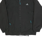 ADIDAS Mens Black Polyester Blend Track Jacket L Zip Athletic Leisure Sports